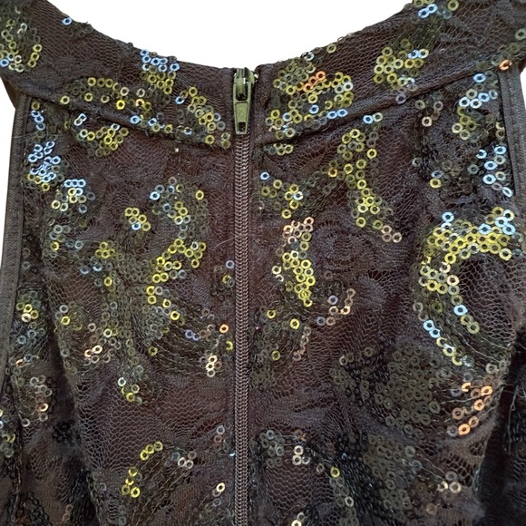 Honey & Rosie Womens Black Sequin High Neck Dress Size M retro vibes Whimsigoth - Picture 11 of 15